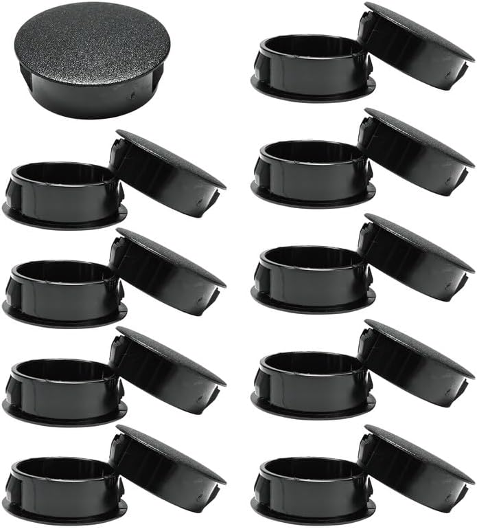 BOPOREAE 15PCS 1-3/16 In/30 mm Plactic Hole Plugs, Flush Type Panel Plugs Tube Fastener Cover, Round Snap in Locking Tubing Plug, Screw Cap Covers for Furniture Kitchen Cabinet - Image 1
